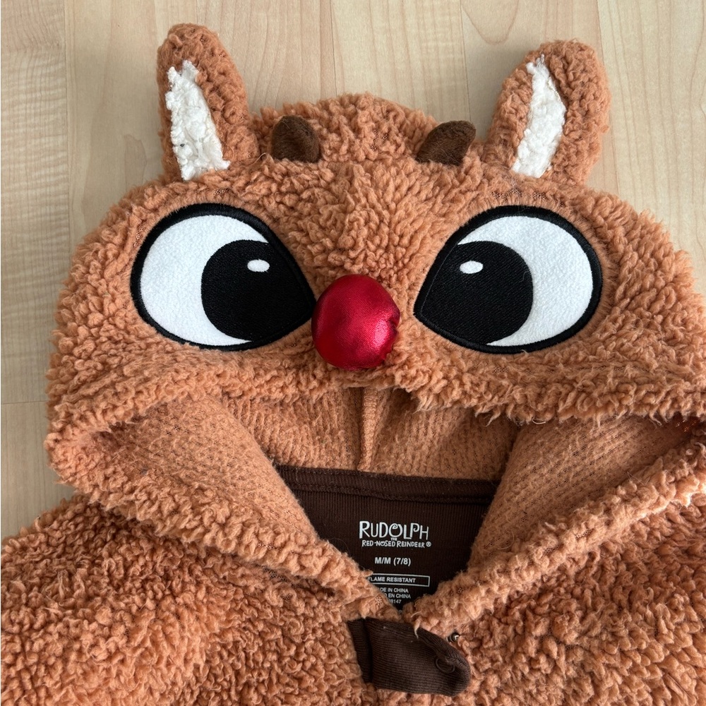 Rudolph the Red Noses Reindeer licensed Onesie Union Suit Kids Medium 7/8